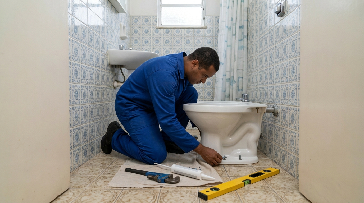 Instalação de vaso sanitário residencial em Campo Grande‑MS